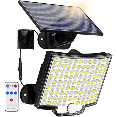 Elfeland Solar Light Outdoor 106 LED Super Bright Motion Sensor Solar Strong Power LED Garden Wall Lamp IP65 Waterproof 4 Working Modes