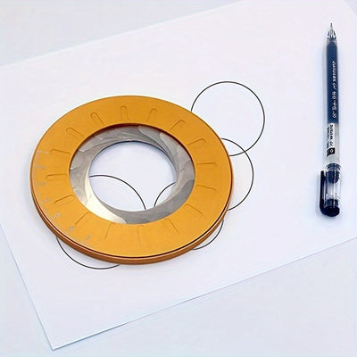 Adjustable Precision Circle Drawing Tool 125mm Diameter Alloy Metal Engraved Scale Compact Lightweight Versatile Measurement Tool Woodworking DIY Designs Gold Red Black Blue Sleek Finish