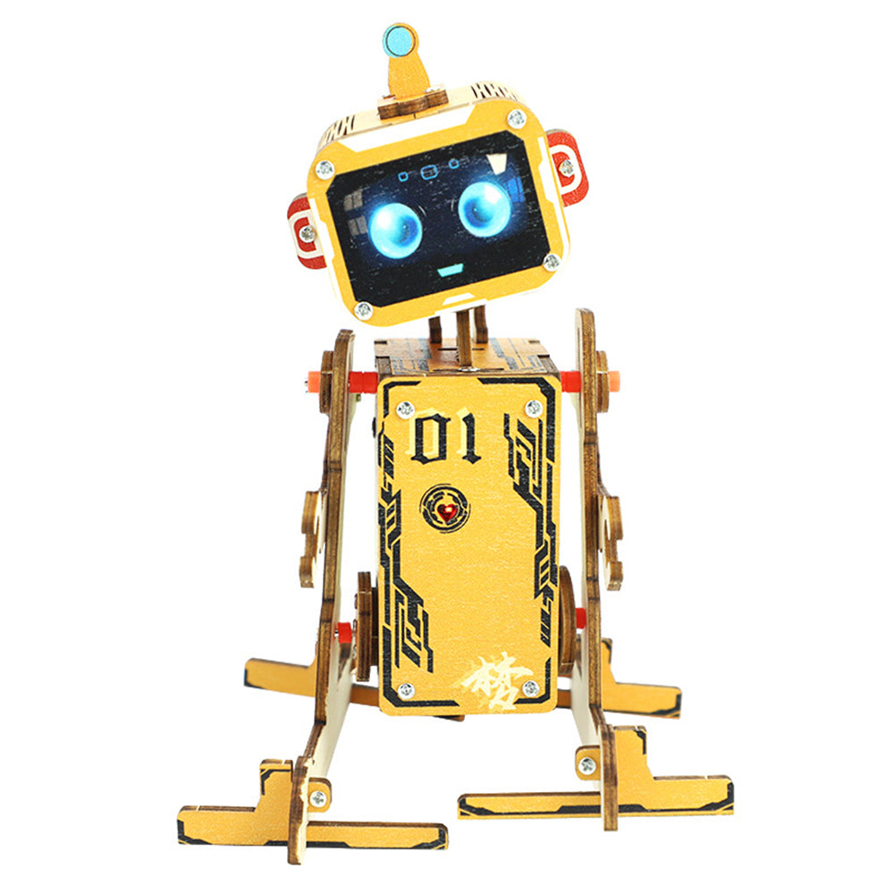 Wooden Puzzles DIY Voice-controlled Robot Assembly Kit STEM Science Educational Experiment Children Handmade Kid Toys Chrismas Gift