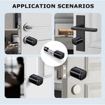 Tuya TTlock Smart Electronic Door Lock 60-90mm Aluminum Alloy Lock Fingerprint App Remote Control Multi Unlock Modes Cylinder Core Adjustable Keyless Entry Doorlock for Home Hotels Security
