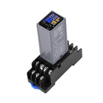 H3Y-4 Adjustable Time Relay 14 Pin LCD Digital Display DC 12V 24V AC 220V Dual Time Cycle Control Delayer With Base Fire-Resistant Shell High-Precision Timing
