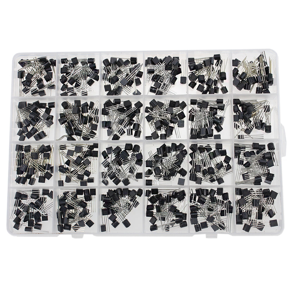 600PCS S9012 2N3901 NPN PNP Transistor Assortment Kit TO-92 10V High Quality Components Wide Compatibility