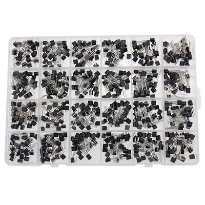 600PCS S9012 2N3901 NPN PNP Transistor Assortment Kit TO-92 10V High Quality Components Wide Compatibility