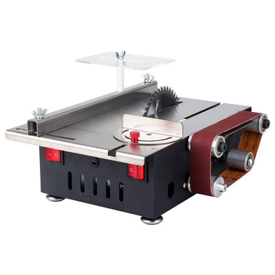 2-in-1 Mini Table Saw With Belt Sander 200W Portable Benchtop Saw 4-Inch Blade 0-180° Angle For Woodworking DIY Cutting Polishing