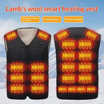 LinkMejor 22 Zones Intelligent Heated Vest USB/DC Charging Fleece Lined Winter Warm Electric Heating Sleeveless Jacket Thermal Outdoor Adjustable Temperature Control