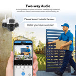 SriHome SH073 6MP 3X Zoom WIFI PTZ Security Camera 360° Coverage Full-Color Night Vision Human Motion Two-Way Audio Sound&Light Alarm IP66 Waterproof Dual-Band WIFI Surveillance Camera for Outdoor Safety