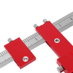 LinkMejor Red Aluminum Alloy Metric/Inch Cabinet Hardware Jig 5mm Drill Guide Cabinet Handle Template Jig