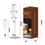 Comfook 2-in-1 Electric Milk Frother Handheld Egg Beater Wireless Mini Foam Maker for Coffee Battery Operated Whisk & Stirrer for Drinks