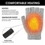LinkMejor 1Pair Winter Half-finger USB Electric Heated Gloves Double-sided Heating Flip-top Gloves for Winter Outdoor Skiing
