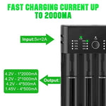 [USA Direct] K4 4-Slot with USB Port Universal Rechargeable Li-ion Battery Charger for Flashlight RC Toys Home Tools Batteries Cell