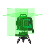 LinkMejor 3D Green Auto Laser Level 12 Lines 360° Horizontal & Vertical Cross Build Tool Measuring Tools with 2 Batteries