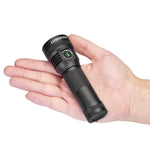 LinkMejor D2 1000LM 475m Type-C USB Rechargeable LED Flashlight IPX8 Waterproof Super Bright Night Riding Bike Light 21700 LED Torch
