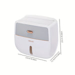 Bathroom Organizer Shelf Wall Mount Toilet Paper Holder Large Capacity Wall-mounted Double-layer Toilet Paper Holder No Drilling Installation Waterproof Paper Towel Storage Box Suitable for Bathroom Organization