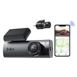 Car Dash Cam GPS WIFI 24h Record Front 2K/3K/4K Rear 1080P Dual Camera Driving Recorder G-Sensor Night Vision WDR Car DVR