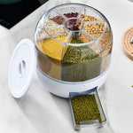 LinkMejor Grain Rice Storage Container Dispenser 360° Rotating Rice Dispenser Kitchen Organizer