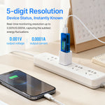 T25 USB 2.0 Color Display Tester 0.96 Inch IPS 4-30V 0-6A 0.001V/0.0001A WiFi 2.4G Android App Auto Rotate Screen USB-A Pass-Through Firmware Update Digital Clock