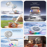Tevorex 1800mAh Portable Mini Magnetic Phone Fan 4 Speeds Adjustable 360° Bendable TEC Cooling Plate High-Efficiency USB Rechargeable 2-In-1 Handheld Cooling Fan for Indoor Outdoor