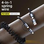 6A 100W USB-A/USB-C to iP/USB-C Telescopic Cable PD Fast Charging Data Transmission Copper Core Line 1.5M Long for iPhone 16 15 Pro 14 13 12 Pro Max for Xiaomi 15pro for Huawei Mate 70 Pro for Samsung Galaxy S25 Ultra