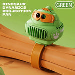 Dinosaur Projection Watch Fan Mini Portable Cartoon Handheld Fan USB Rechargeable Cooler Fan