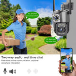 V380 8MP 4K Dual Lens WIFI IP Camera 10X Zoom Night Vision Human Detections AI Auto Tracking IP66 Waterproof Two-Way Audio PTZ 4G Surveillance Camera for Indoor Outdoor Security Monitoring