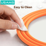 USAMS SJ788 U98 3A PD30W USB-C to iP Cable PD Fast Charging Data Transmission Thickened Copper Core Line 1M Long for iPhone 14 14 Pro 13 Pro Max 12