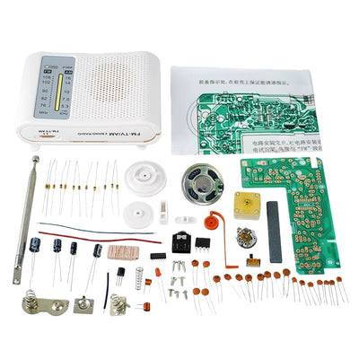 CF210SP Portable DIY Radio Kit FM AM Adjustable Volume Control Electronic Receiver Kit for School Teaching Soldering Practice Training Circuit Board