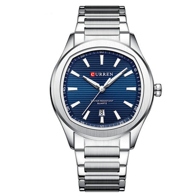 LinkMejor Men's Quartz Watch Waterproof Stainless Steel Calendar Wristwatch Business Casual Design with Watch Box Stylish