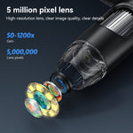 Digital Microscope 50-1200X Magnification 7-Inch 1920*1080P Screen 5MP TYPE-C Port 8 LED for Precise Inspection