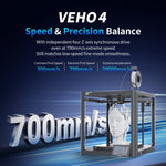 [EU/US Direct]TRONXY VEHO 4 3D Printer 400x400x400mm Build Volume 700mm/s Print Speed 36 Point Auto Leveling Klipper Firmware 7-inch Touchscreen FDM 3D Printer