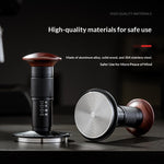 Comfook 51/53/58mm Constant Pressure Coffee Tamper SUS304 Stainless Steel Wood Handle Home DIY Coffee Making Tool with Clear Scale Mark for Espresso