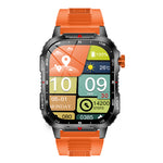 LinkMejor V35 2.01-inch HD Screen LED Flashlight 1100mAh Massive Battery Compass Voice Assistant bluetooth Call Heart Rate Blood Oxygen Monitor Sleep Monitoring Multi-sport Modes IP68 Waterproof Smart Watch