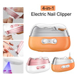 4-in-1 Electric Nail Clipper with Light Low-Noise Nail Trimmer Rechargeable Nail File with UV Dryer & Polishing  for Adults & Kids