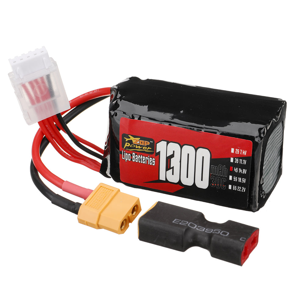 LinkMejor 4S 14.8V 1300mAh 30C 19.24Wh LiPo Battery XT60 Plug for RC Drone FPV Racing