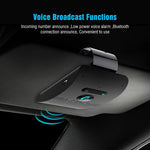 SP09 Handsfree Bluetooth 4.2 Car Kit Speakerphone Sun Visor Clip with Auto On Multi-Point for Wireless Calls Music Streaming