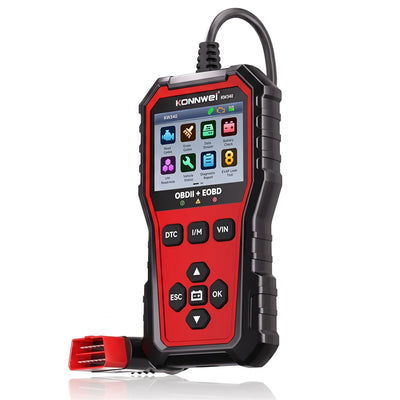 KONNWEi KW340 Car CAN OBD2 EOBD Diagnostic Tool Engine Battery Test Read Fault Code Clear Real-Time Data O2 Inspection Tool