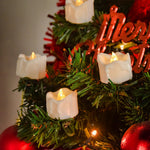 9Pcs LED Christmas Tree Decoration Candles Remote Control Candle Lights with Clips Flashing Christmas Home Decoration Candles 2 Button Remote Control