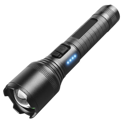 LinkMejor XHP60 1000M Zoomable LED Flashlight Super Bright Powerful Portable Torch USB Rechargeable Outdoor Camping Tactical Focus Adjustable Flash Light