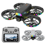 LinkMejor Z809 WiFi FPV with 4.3inch LCD Screen Controller HD Dual Camera Electrically Adjustable Optical Flow Hover Automatic Obstacle Avoidance Circle Protection Dazzling Lights Brushless 2.4G 4CH 6-Axis Remote Control Toys RC Drone Quadcopter RTF
