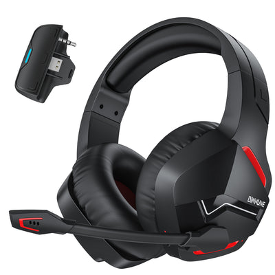 LinkMejor BW01 Tri-mode Gaming Headset Wireless bluetooth Headphone 50mm Driver 3D Surround Sound Built-in Noise Cancelling Microphone 120H Battery Life Support 3.5mm Wired Over-head Headphones