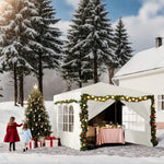 Xmund Portable Folding Canopy With Sidewalls, Outdoor Waterproof Gazebo Featuring Tent With UV Protection, Ideal for Garden Use Beach Awning Outdoor Storage Pergola Measuring 3 X 3 Meters with a Robust Design Waterproof And for Sun-Resistant