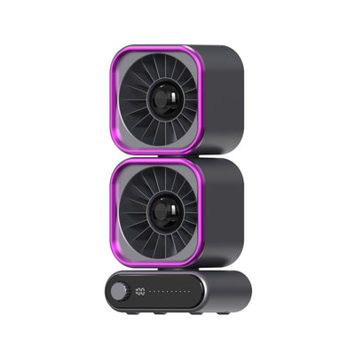Tevorex Portable Rechargeable Dual Head Desktop Fan 360° Rotational Airflow Speed Adjustable Mini Silent Electric Fan for Home and Office