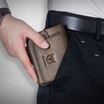 LinkMejor Genuine Leather Wallet for Men Retro Large Capacity Wallet RFID Blocking Wallet Multi-card Position Credit Card Purse Multifunctional Card Bag, Short Mens Wallet Gifts with Gift Box