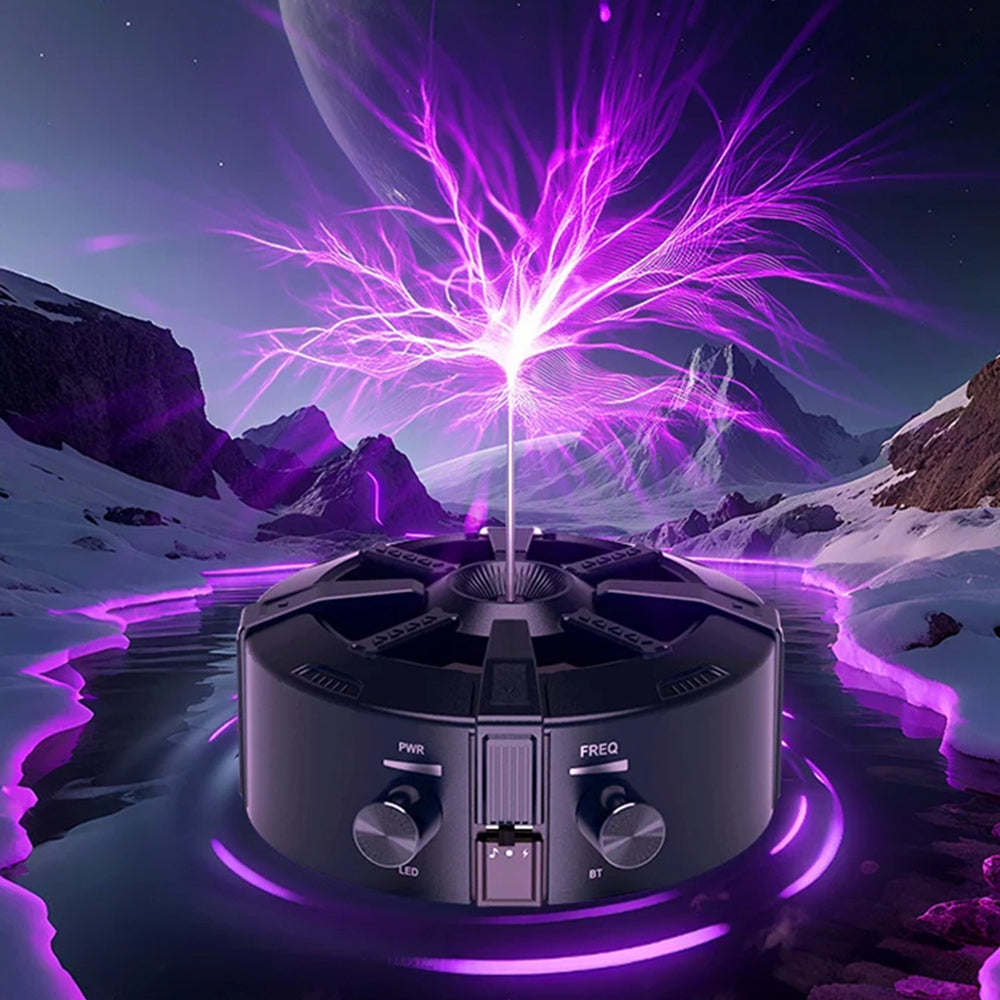 Music Tesla Coil 60W Bluetooth/AUX Dual Mode Music Box Artificial Touchable Audio Input Science Experiments