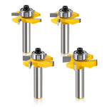 Tongue Groove Router Bit 8mm Shank 4 Flute Ball Bearing Grooving Cutter Tungsten Steel Straight End Mill for Woodworking Milling Cutting