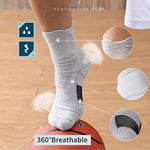 5 Pairs Men's Sports Socks, Towel Basketball Socks, Wicking Sweat Breathable Running Cycling Socks, High Elastic Outdoor Activities Ankle Socks