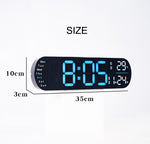 LinkMejor Digital Ambient Light Wall Clock Remote Control Electronic Mute Clock with Temperature Humitimy Date Week Display Timing Function Clock