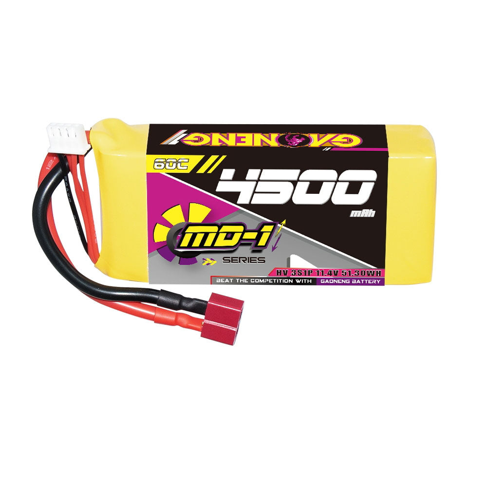 LinkMejor GNB 11.4V 4500mAh 60C 3S LiHV Battery T Plug / XT90 Plug for 1/10 1/8 1/7 Scale RC Car RC Airplane Helicopter
