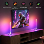 LinkMejor 2Pcs Smart RGB LED Light Bars 360° Surround Lighting Music Sync Bluetooth APP Control Timer LED Ambient Lamp Gaming Room Decorations