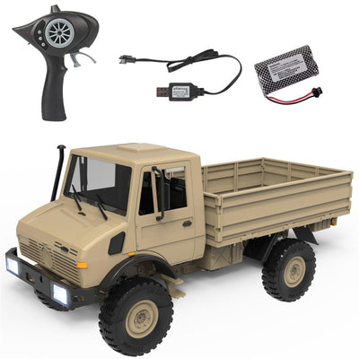 LinkMejor LD-P06 1/12 2.4G 4WD RC Car Unimog 435 U1300RC w/ LED Light Military Climbing Truck Full Proportional Vehicles Models Toys