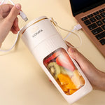 LinkMejor Mini Electric Fresh Juicer 10 Blades Powerful Crushed Ice Wireless Portable Blender Juice Extractor Bottle Smoothie Mixer